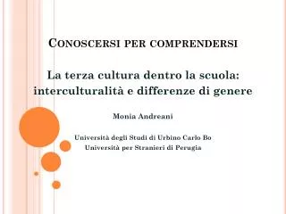 conoscersi per comprendersi