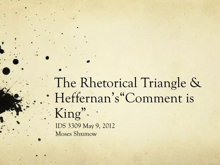 the rhetorical triangle heffernan s comment is king