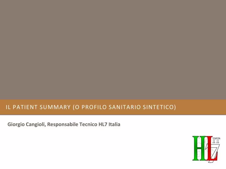 il patient summary o profilo sanitario sintetico