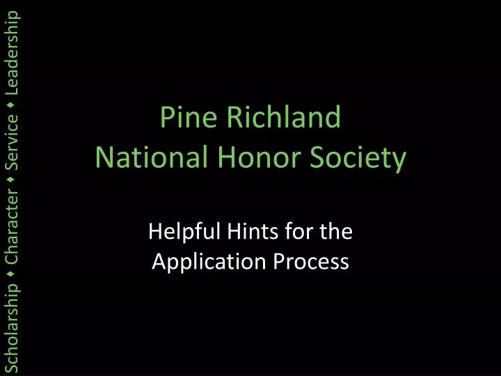 pine richland national honor society