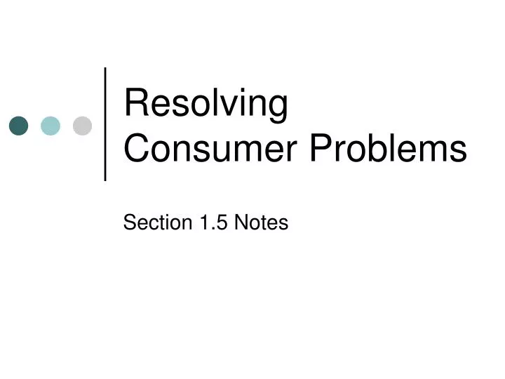 resolving consumer problems