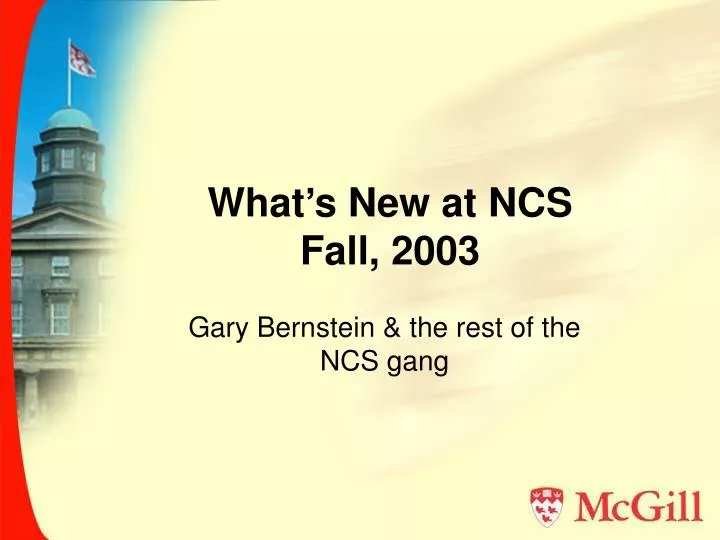what s new at ncs fall 2003