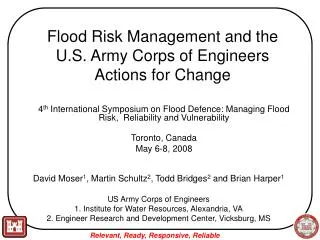 Flood Risk Management and the U.S. Army Corps of Engineers Actions for Change