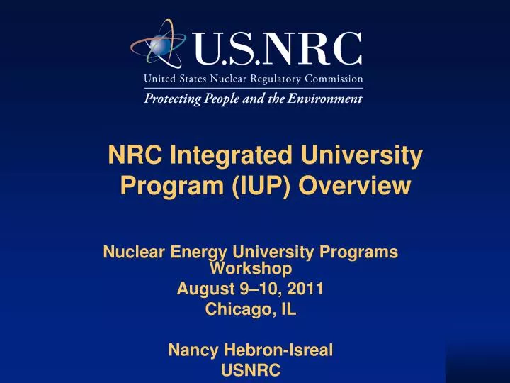 nrc integrated university program iup overview