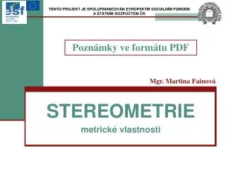stereometrie metrick vlastnosti