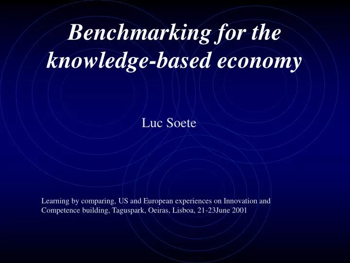 benchmarking for the knowledge based economy