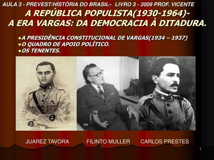 a rep blica populista 1930 1964 a era vargas da democracia ditadura