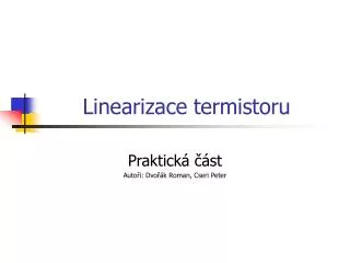 linearizace termistoru
