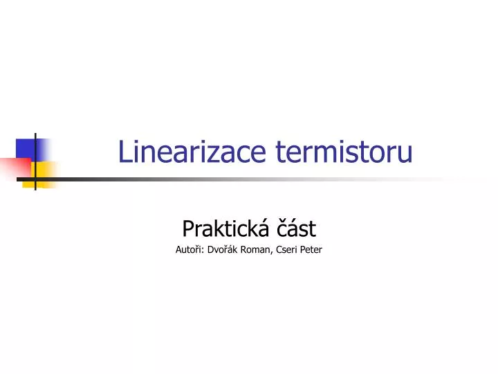 linearizace termistoru