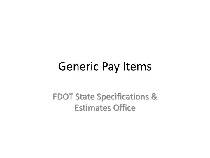 generic pay items