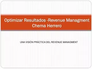 optimizar resultados revenue managment chema herrero