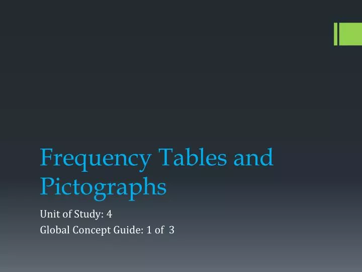 frequency tables and pictographs