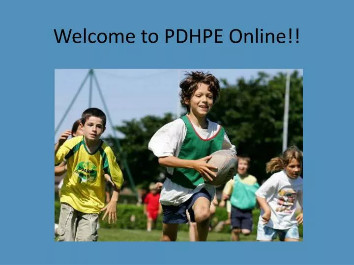 welcome to pdhpe online