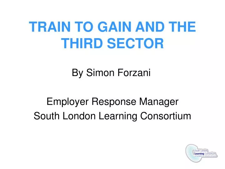 train to gain and the third sector