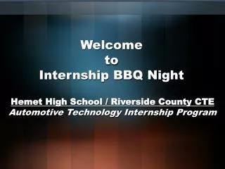 Welcome to Internship BBQ Night