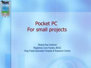 Pocket PC For small projects