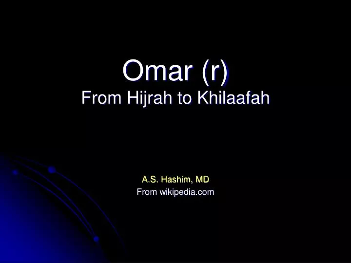 omar r from hijrah to khilaafah