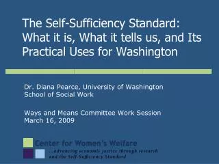Dr. Diana Pearce, University of Washington School of Social Work