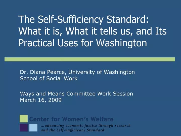 the self sufficiency standard what it is what it tells us and its practical uses for washington