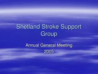 Shetland Stroke Support Group