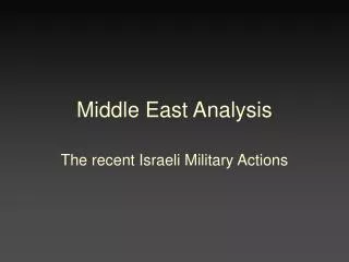 Middle East Analysis