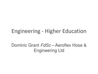 Engineering - Higher Education