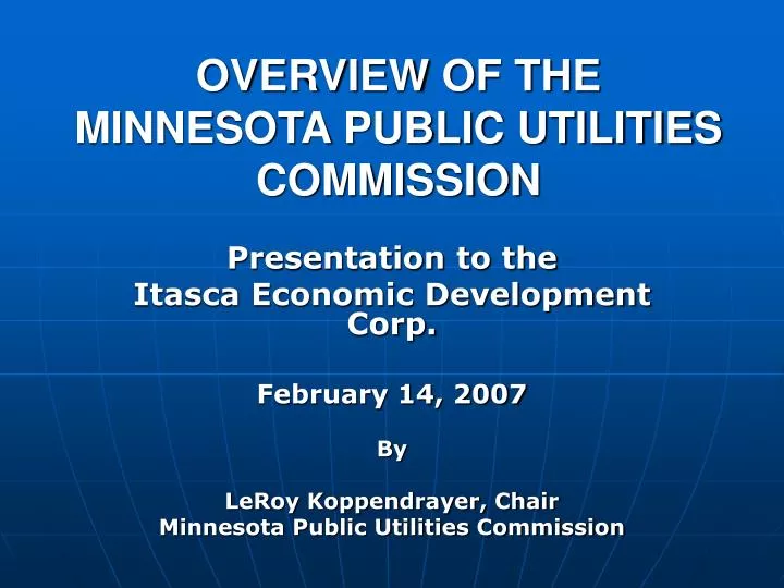 overview of the minnesota public utilities commission