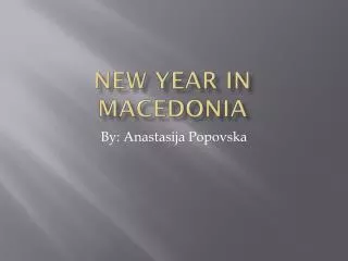 New Year in Macedonia