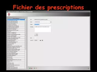 fichier des prescriptions