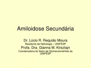 amiloidose secund ria