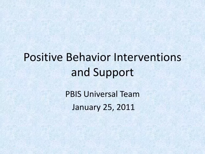 positive behavior interventions and support