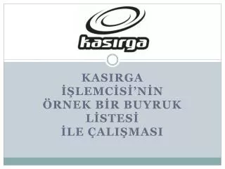 KASIRGA İŞLEMCİSİ’NİN ÖRNEK BİR BUYRUK LİSTESİ İLE ÇALIŞMASI