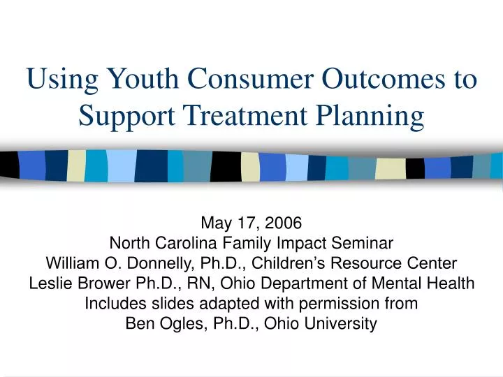 using youth consumer outcomes to support treatment planning