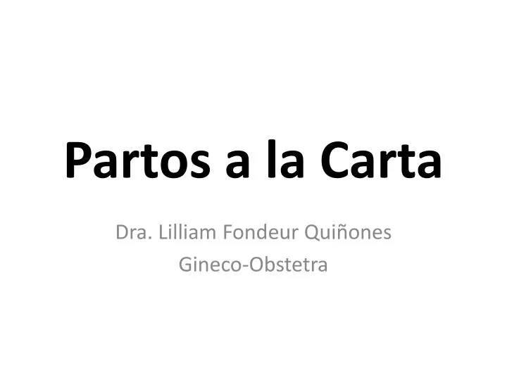 partos a la c arta