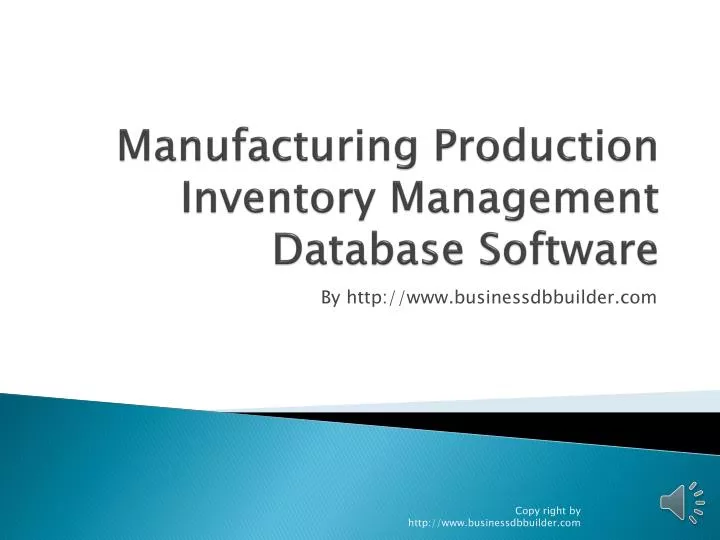 manufacturing production inventory management database s oftware