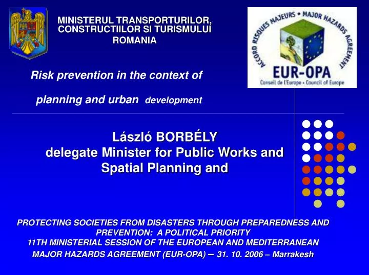 risk prevention in the context of planning and urban development