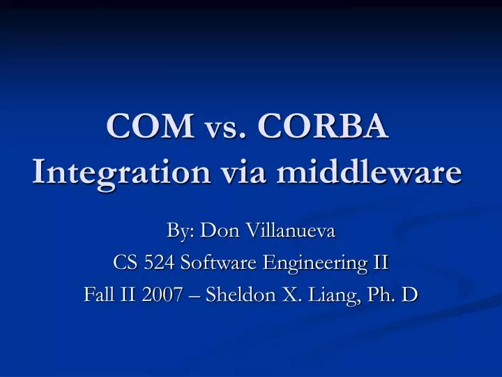 com vs corba integration via middleware