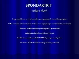 spondartrit what s that