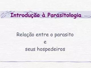 introdu o parasitologia