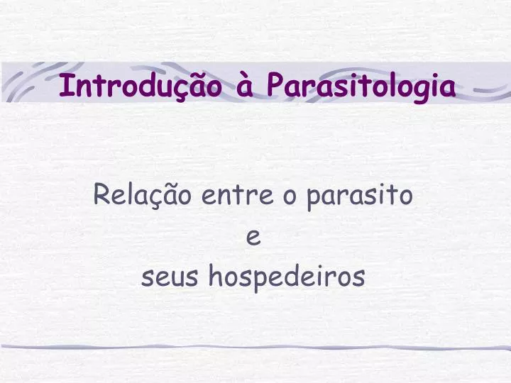 introdu o parasitologia
