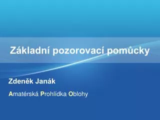 z kladn pozorovac pom cky