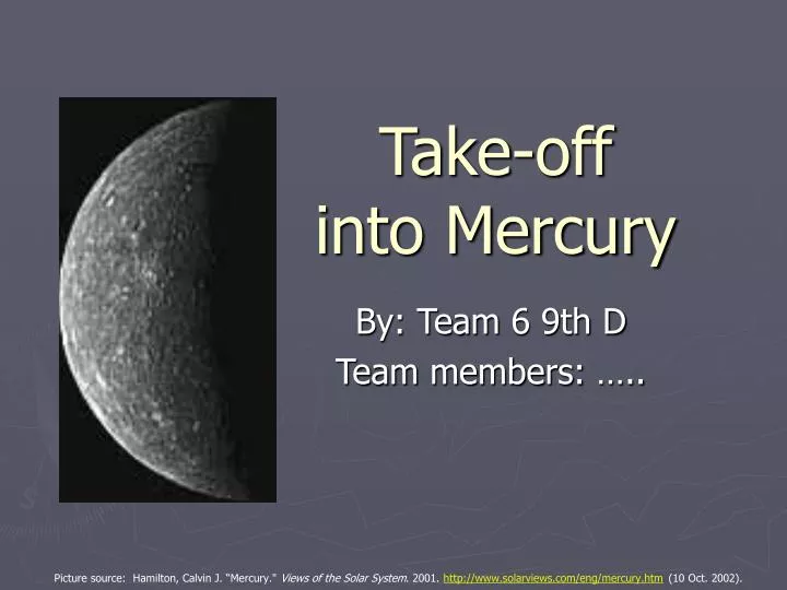 take off into mercury