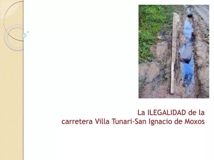 la ilegalidad de la c arretera villa tunari san ignacio de moxos