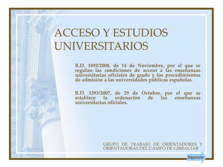 acceso y estudios universitarios