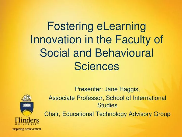 fostering elearning innovation in the faculty of social and behavioural sciences
