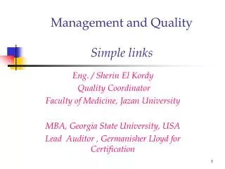 Management and Quality Simple links