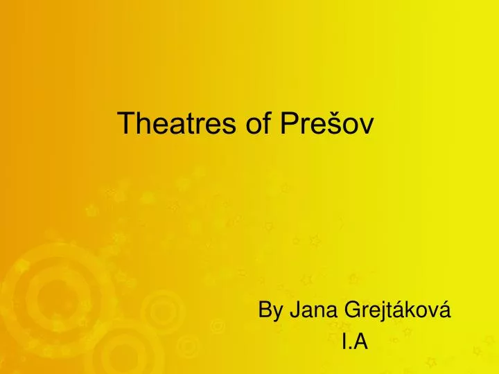 theatres of pre ov