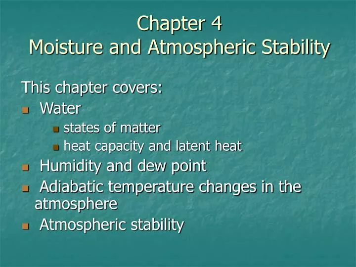 chapter 4 moisture and atmospheric stability