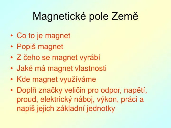 magnetick pole zem