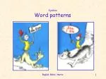 Syntax Word patterns - slide 1